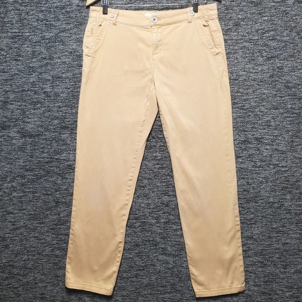 Sundance Always In Style Chino Pants Women 6 Tan Cotton Stretch Casual Coastal